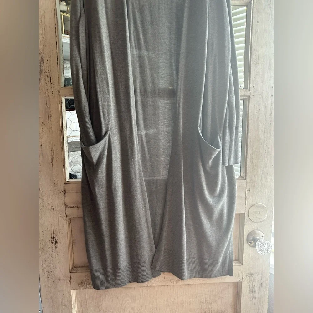 Stylus | Gray Open Front Duster Cardigan